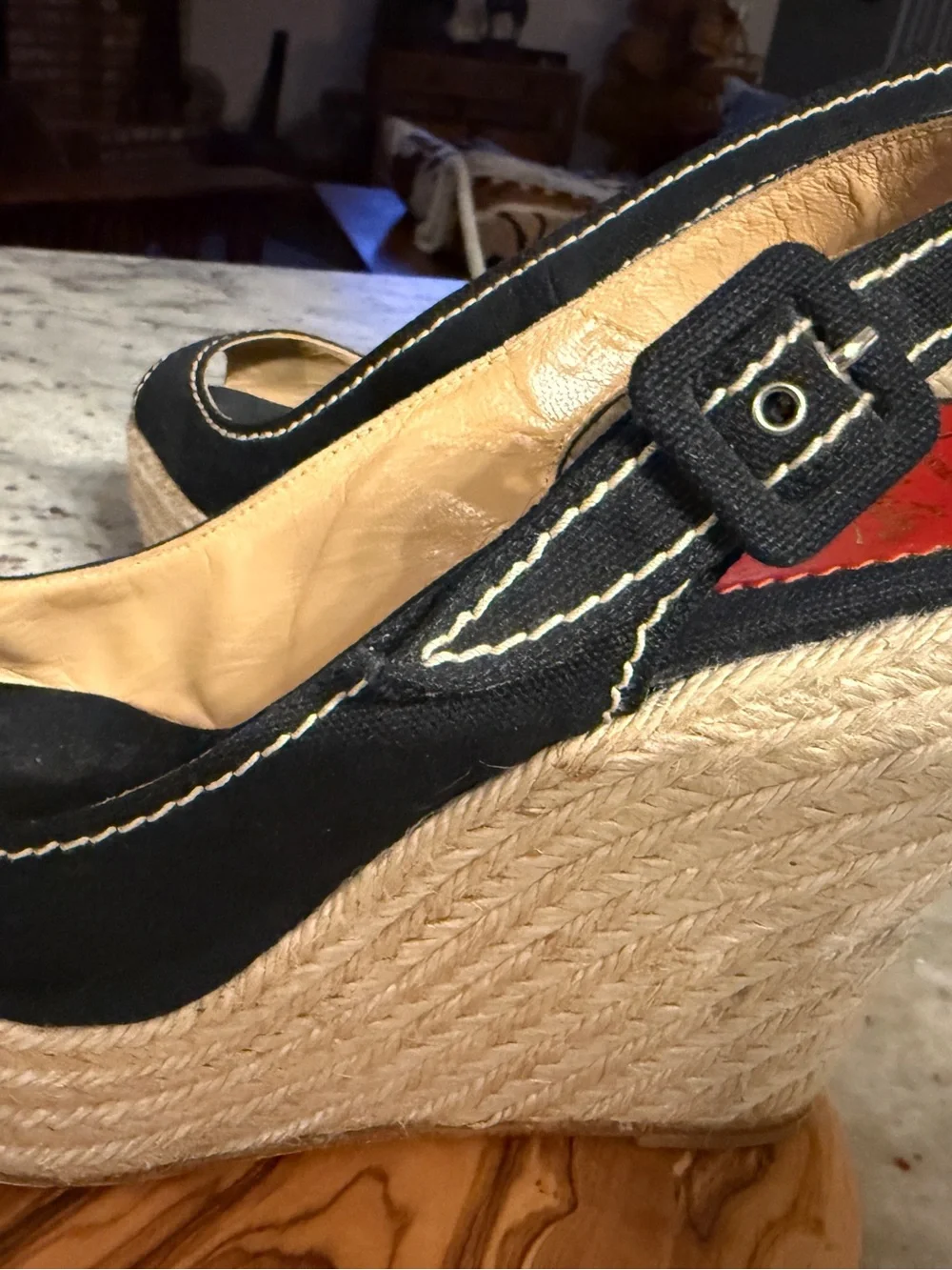 Christian Louboutin Menorca Espadrille Wedges, size 39 - Beautiful condition.